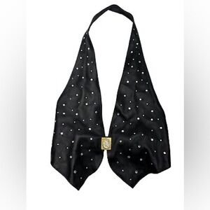 ‘NWT Diamond’ studded 100% leather vest St. Maarten Designer Black Vintage